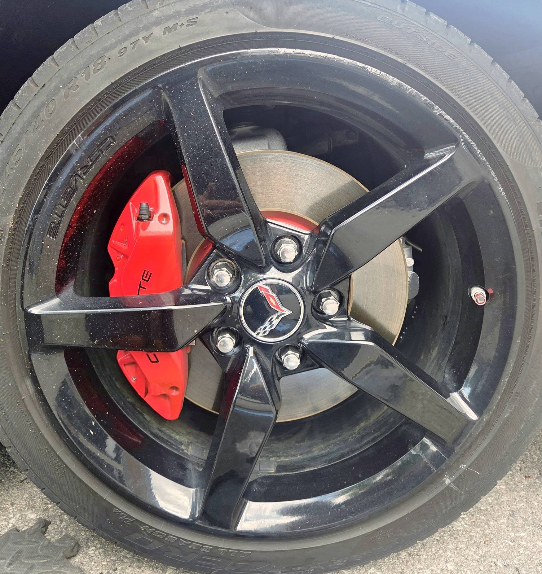 Corvette wheel before cleaning and refinishing